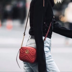 Black Quilted Purse with Gold Chain